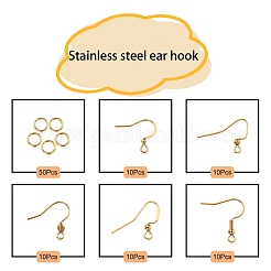 50Pcs 5 Style 304 Stainless Steel Earring Hooks&nbsp;STAS-YW0001-23