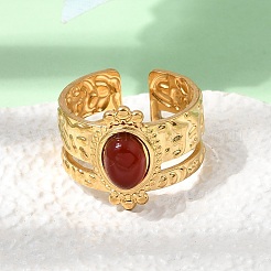 304 Stainless Steel Cuff Open Rings&nbsp;RJEW-F213-02G