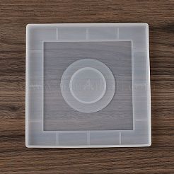 シリコンモールド  エポキシ樹脂工芸品作り  キャンドルホルダー  ホワイト  正方形  138x138x11mm&nbsp;LS-SIMO-S004-01A