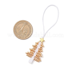 Christmas Tree Glass Seed Beaded Pendant Decorations&nbsp;HJEW-MZ00373-03