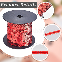 プラスチックスパンコールビーズ  スパンコールビーズ  装飾アクセサリー  フラットラウンド  レッド  6mm  100ヤード/ロール&nbsp;FIND-WH20002-34B