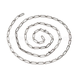 304ステンレススチール長方形リンクチェーン  溶接されていない  ステンレス鋼色  15x5.5x1.4mm&nbsp;CHS-S012-26P-B