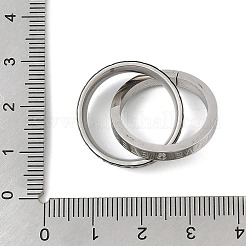 304ステンレススチールインターロッキングリングペンダント  リング  ステンレス鋼色  40x22mm&nbsp;STAS-U040-18P-C