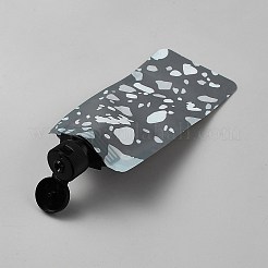 長方形のプラスチック詰め替え可能な空のスクイーズポーチ  ポータブル旅行用液体メイクアップパッキングバッグ  シャンプー、コンディショナー、ローション、石鹸、ハンドソープ  ブラック  16.5x7x2.35cm  容量：90ml（3.04fl.oz）&nbsp;ABAG-WH20014-02B