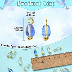 20Pcs 4 Style Glass Teardrop Pendants&nbsp;PALLOY-FS00072