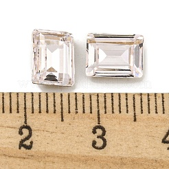 ガラスラインストーンカボション  フラットバック＆バックメッキ  多面カット  長方形  ロザライン  8x6x3mm&nbsp;RGLA-L029-15C-508