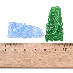 染色された天然水晶の彫刻ペンダント  フェニックスチャーム  ミックスカラー  36~38x18~18.5x2.5~4mm  穴：1mm&nbsp;GG-CBA0022-09