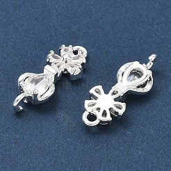 Brass Pave Clear Cubic Zirconia Connector Charms&nbsp;CU-CBAB0CF-01S