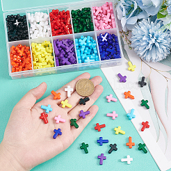 300Pcs 10 Colors Opaque Acrylic Beads&nbsp;SACR-PH0002-17