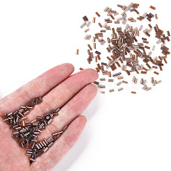 透明色光沢ガラスラッパビーズ  丸い穴  シエナ  3~8x2mm  穴：0.7mm  約450g /ポンド&nbsp;SEED-N005-001-A09