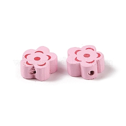 メープルウッドビーズ  花  ピンク  13.5x14.5x6mm  穴：2mm  1000個/ 500g&nbsp;WOOD-E017-06