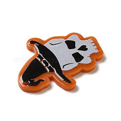 ハロウィンプリントアクリルパーツ  スカル  37x28x2mm  穴：1.5mm&nbsp;SACR-P020-B04