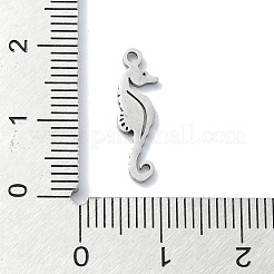変色しない304ステンレススチールペンダント  レーザー切断  タツノオトシゴチャーム  ステンレス鋼色  17.5x6x1mm  穴：1.2mm&nbsp;STAS-C097-42P