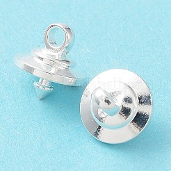 ラックメッキ真鍮カップペグベイル  鉛フリー、カドミウムフリー  925銀メッキ  7.5x7mm  穴：1.6mm&nbsp;KK-R149-01S