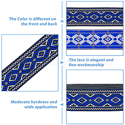 Polyester Jacquard Rhombus Ribbons&nbsp;OCOR-WH0082-140A