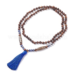 108 Mala Beads Necklace with Tassel&nbsp;NJEW-JN03791