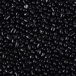焼付塗装ガラスシードビーズ  穴がないビーズ  模造石畳  ブラック  1~8x1~5x1~4mm  約6521個/ポンド&nbsp;GLAA-Q119-01-B02