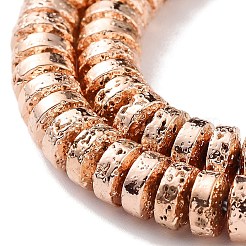 Electroplated Natural Lava Rock Beads Strands&nbsp;G-H303-A01-RG