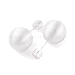 Round Ball Drawbench Brass Ear False Plugs for Women&nbsp;EJEW-G391-24B-S