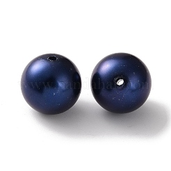 ラウンドABSプラスチックパール調ビーズ  ミッドナイトブルー  19.5mm  穴：2.5mm  約123個/500g&nbsp;OACR-XCP0001-15