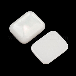 不透明樹脂デコデンカボション  長方形  ホワイト  10x8x3mm&nbsp;CRES-I036-09B