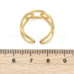 Oval 304 Stainless Steel Open Cuff Ring for Women&nbsp;LS-RJEW-Z083-03G-01