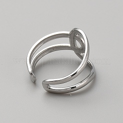 女性用ステンレススチールラップノットオープンカフリング  ステンレス鋼色  内径：18mm&nbsp;RJEW-WH0011-28