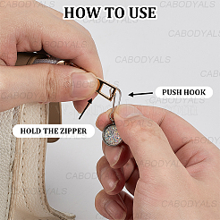 12Pcs Flat Round Alloy Resin Zipper Pulls Charms&nbsp;FIND-CY0002-31