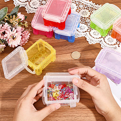 8Pcs 8 Colors Translucent Plastic Latch Storage Boxes&nbsp;CON-PA0001-10