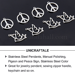 28Pcs 2Style 201 Stainless Steel Pendants&nbsp;STAS-UN0035-30