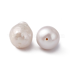 バロック天然ケシパールビーズ  オーバル  貝殻色  9.5~12.5x8.5~10mm  穴：0.8mm&nbsp;PEAR-N020-J15