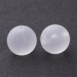 透明なアクリルビーズ  ラウンド  艶消し  ホワイト  直径約16mm  穴：2mm  約220個/500g&nbsp;PL725