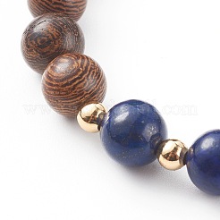 Wood Bead & Stone Bracelet&nbsp;BJEW-JB06104