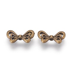 チベット風合金ビーズ  カドミウムフリーと鉛フリー＆ニッケルフリー  蝶  アンティークブロンズ  17x10x2.5mm  穴：1.5mm&nbsp;TIBEP-GC045-AB-NR