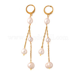 Nuggets 304 Stainless Steel Tassel Hoop Earrings&nbsp;XA0550