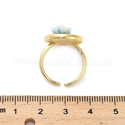 Brass Enamel Cuff Rings&nbsp;RJEW-K291-01G-02