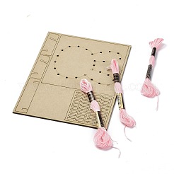 子供のためのDIYストリングアートキットの芸術品と工芸品  木製のステンシルと羊毛糸を含む  ウサギの模様  16x21x0.3cm&nbsp;DIY-P014-B02