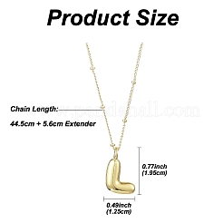 1Pc Initial Letter Brass Pendant Necklaces&nbsp;NJEW-YW0001-24L