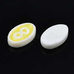 オペーク樹脂カボション  エナメル  無限大で楕円形  きいろ  10x7x2.5mm&nbsp;CRES-S302-59B