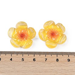 フラワーシリーズ 樹脂カボション  ロウバイ  きいろ  24x7mm&nbsp;CRES-Q008-01B