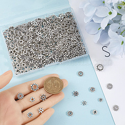 400Pcs 10 Style Tibetan Style Alloy Beads Flower Set&nbsp;FIND-SP0002-17