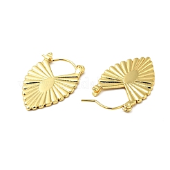 女性のための真鍮のチャンキーハートフープピアス  鉛フリー＆カドミウムフリー  ゴールドカラー  26x17.5x3mm  ピン：0.7mm&nbsp;EJEW-A079-05G