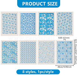 8 Sheets 8 Styles Paper Ceramic Decals&nbsp;DIY-BC0015-04