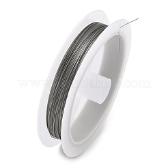 ナイロン被覆ステンレス鋼  タイガーテールワイヤー  ラウンド  DIYビーズジュエリー作り用  ステンレス鋼色  0.38mm  約65.62フィート（20m）/ pc&nbsp;TWIR-H003-01B-P