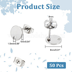 304 Stainless Steel Stud Earring Findings&nbsp;STAS-UN0016-07P