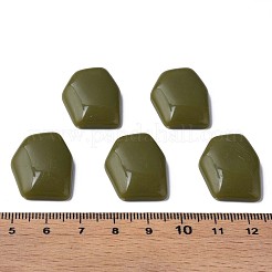 オペークアクリルカボション  不規則な六角形  ダークオリーブグリーン  25.5x19.5x5.5mm  約253個/500g&nbsp;MACR-S373-143-A11
