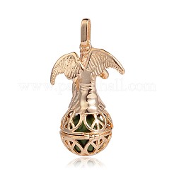 Golden Plated Brass Hollow Round Cage Pendants&nbsp;KK-J249-01G