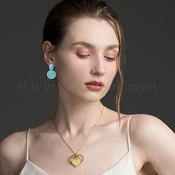 4 Pairs 4 Colors Alloy Enamel Flat Round Dangle Stud Earrings for Women&nbsp;EJEW-FI0002-65