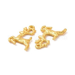 ラックメッキ合金ペンダント  鹿のチャーム  マットゴールドカラー  20x14x2mm  穴：1.2mm&nbsp;FIND-H034-06G
