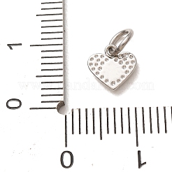 304ステンレススチールチャーム  ハンマーで叩いたハートのチャーム  ステンレス鋼色  7x7x1.5mm  穴：4mm&nbsp;LS-SA-CBAB6EC-23P